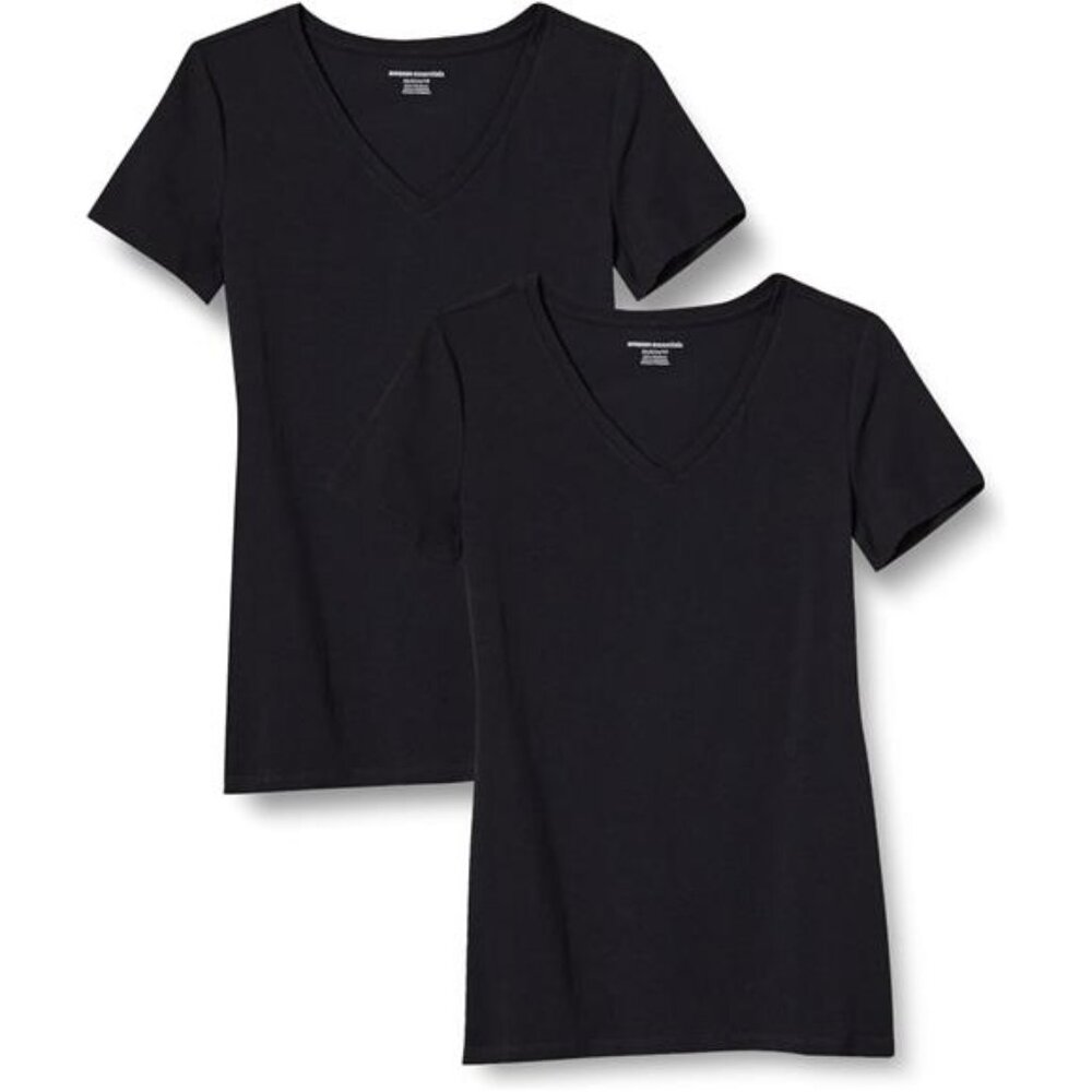 Essentials Women's Classic-Fit Short-Sleeve V-Neck T-Shirt, Multipacks